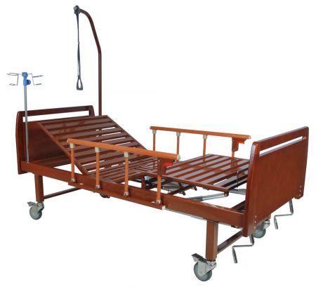 Медицинская кровать ММ-17 (3 функции) с туалетным устройством, бук